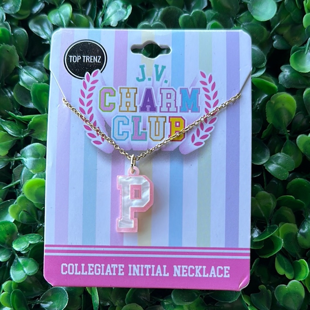 Top Trenz Pink Initial Necklace